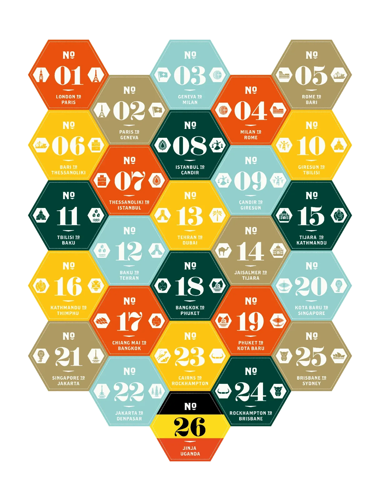 All 25 Ride25 leg badges together