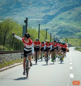 Cyclists Photo in the Alps