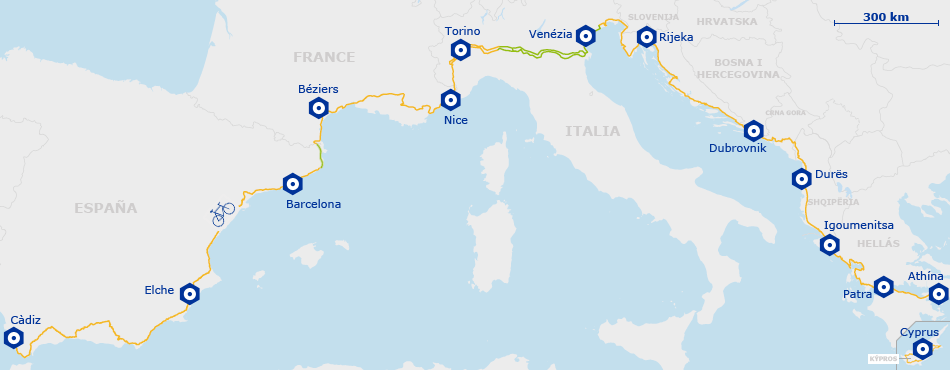 EuroVelo 8 route